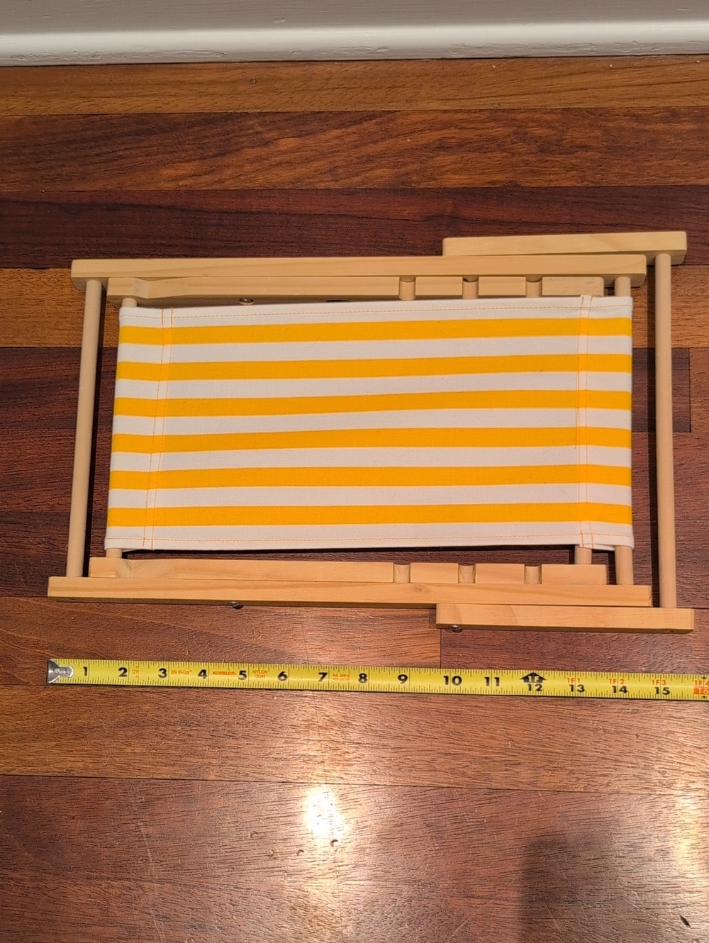 Build A Bear Workshop Beach Lounger Chair Wood Yellow And White Stripe - Picture 4 of 4
